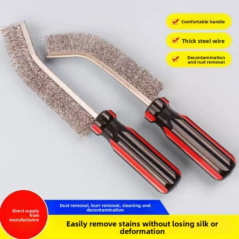 Stainless Steel Wire Multi-Functional Long Handle Knife Rust Removal Polishing BBQ Grill Cleaning Brush_voghion.com