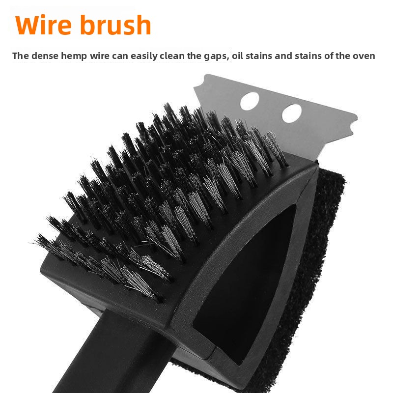 Household BBQ Grill Special Soft Bristle Cleaning Long Handle Multi-Functional Steel Wire Brush_voghion.com