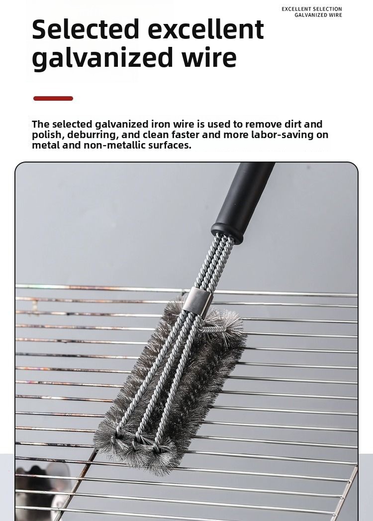 Household Stainless Steel Kitchen Grill Cleaning Special Barbecue Wire Brush_voghion.com