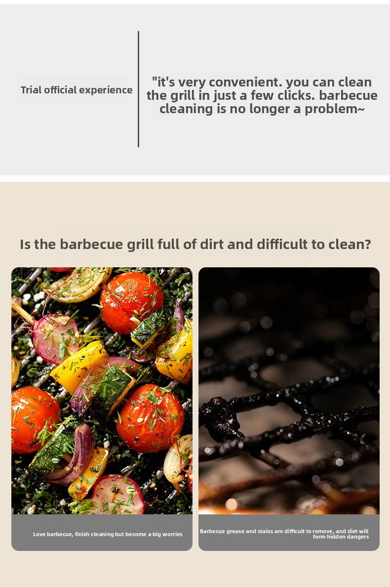 FaSoLa Special Tool For Grills Rack Cleaning Steel BBQ Mesh Long Handle Shovel Brush_voghion.com