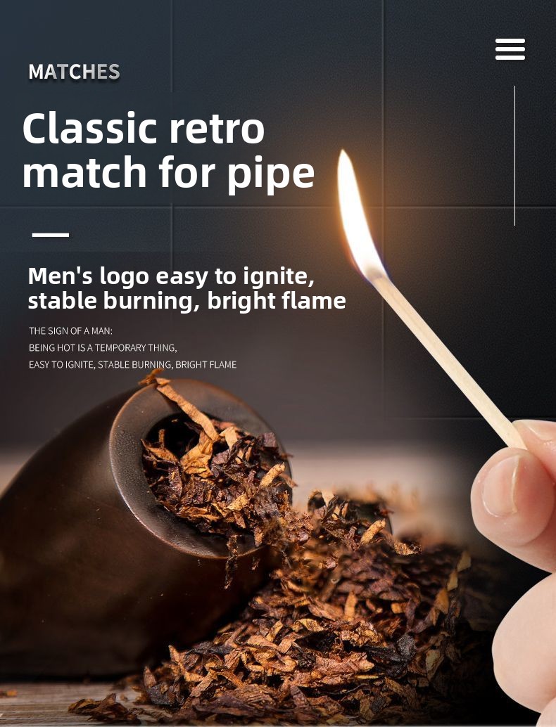 Minimalist White Birch Wood Match Long Stick Girls Ins Style Emergency Fire Tool Special For Smoking Pipe Portable_voghion.com