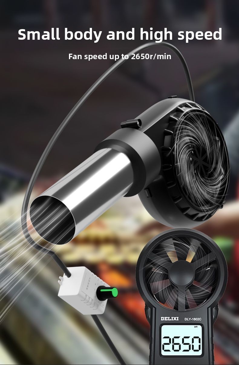 Direct USB Blower With Stainless Steel Pipe Head 5V Adjustable Speed Controller Wood Stove Oil BBQ Grill Silent_voghion.com