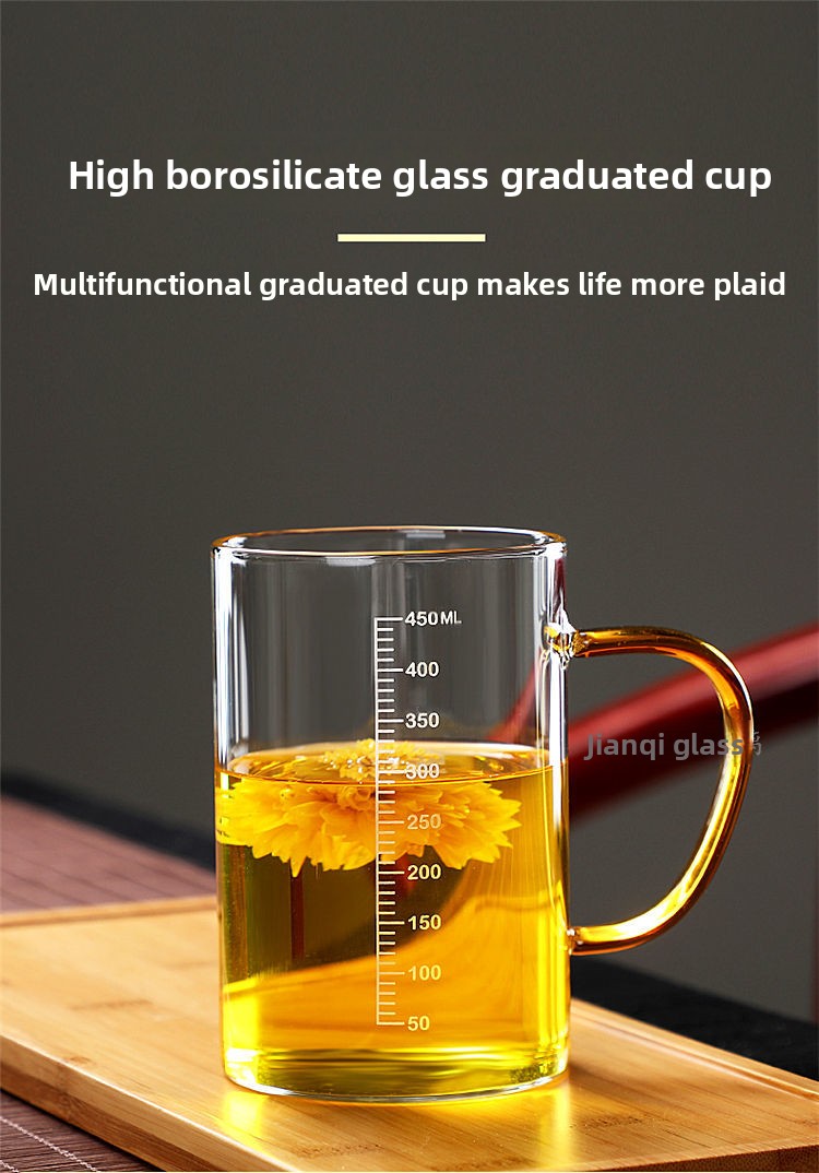 Glass With Scale, Water Breakfast Household Heat-Resistant Microwave Milk Tea Cup, Juice Cup_voghion.com