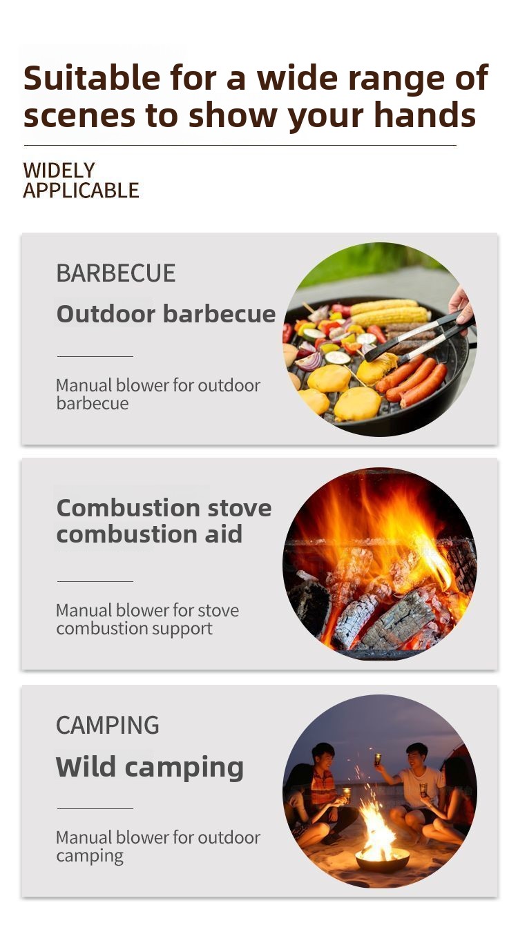 Outdoor BBQ Fire Starter Camping Tool Portable Blower Hand Crank_voghion.com