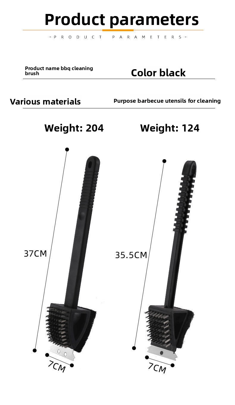 Household BBQ Grill Special Soft Bristle Cleaning Long Handle Multi-Functional Steel Wire Brush_voghion.com