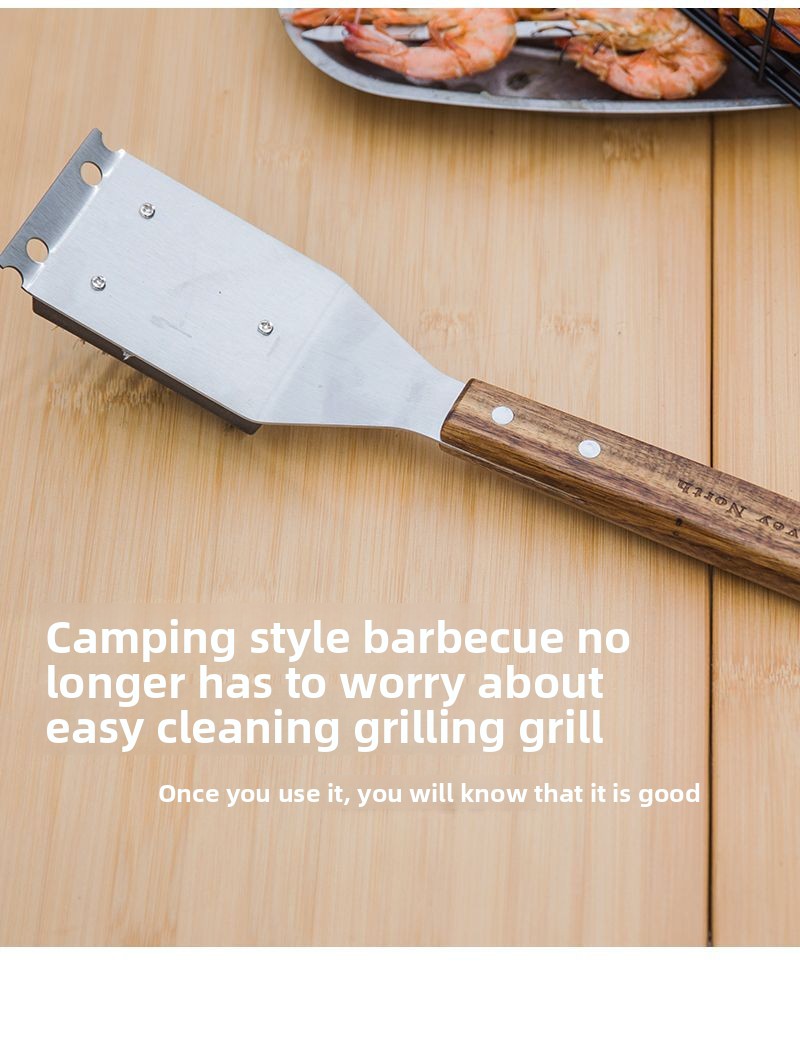 Outdoor Household Stainless Iron For Grill Net Cleaning BBQ Stove Steel Wire Brush_voghion.com