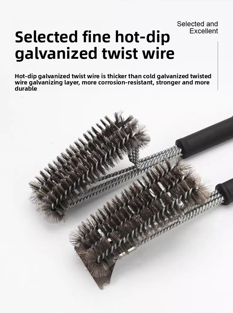 Iron Wire For Washing Rack Barbecue Grill Long Handle Steel Brush Special Cleaning Tool_voghion.com