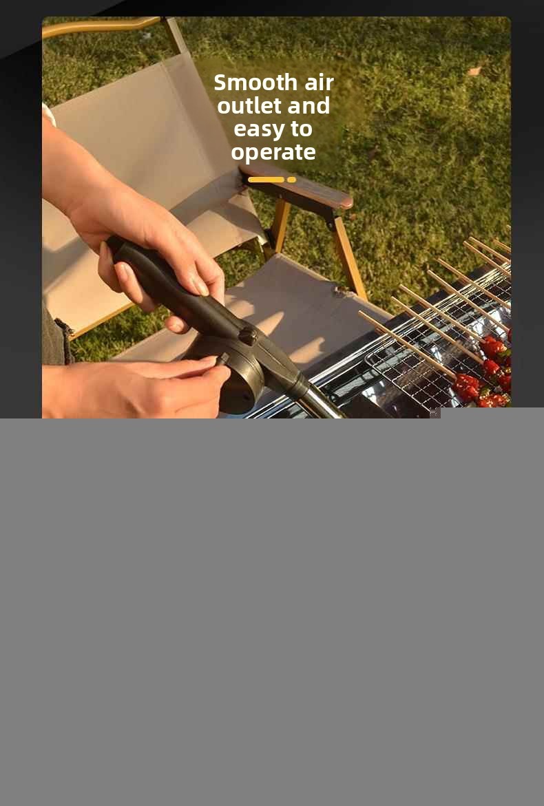 Barbecue Lithium Battery Outdoor Blower Manual Electric Wireless Small Charcoal Fire Starter Hand Crank_voghion.com