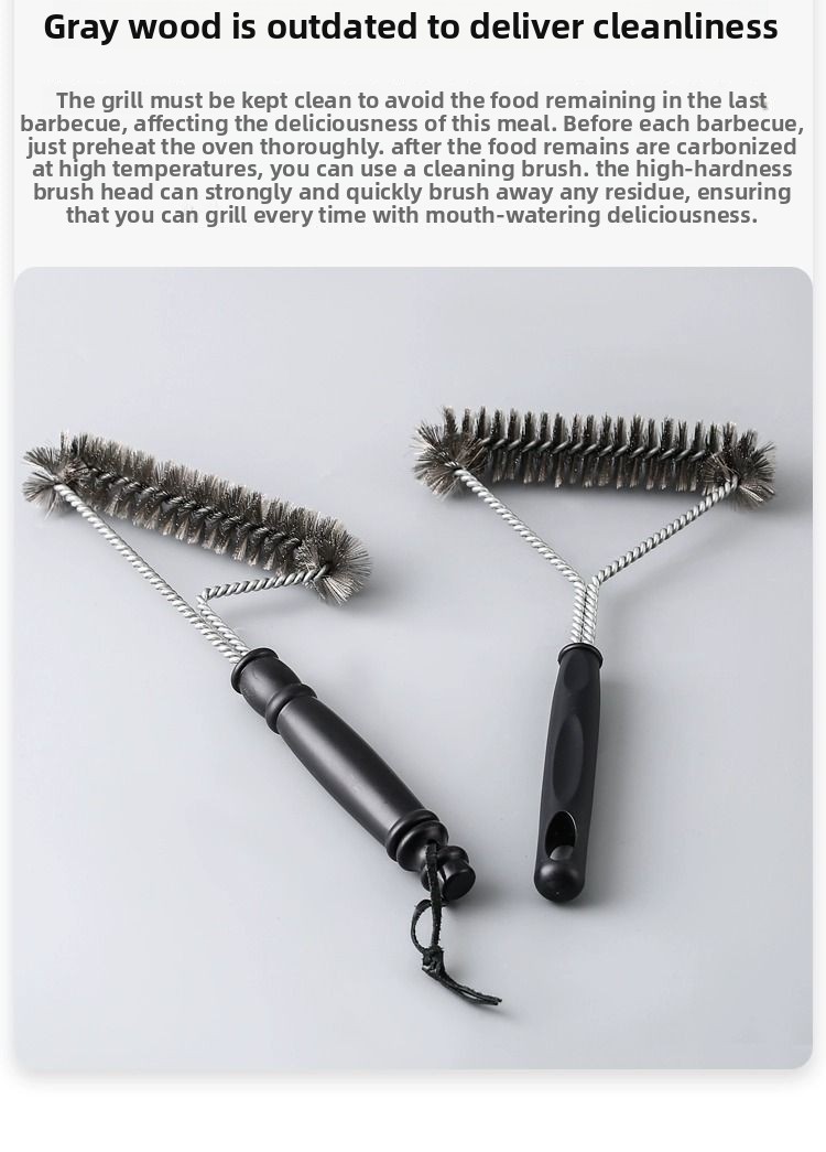 Household Stainless Steel Kitchen Grill Cleaning Special Barbecue Wire Brush_voghion.com