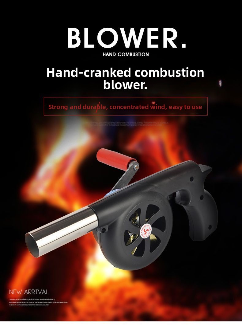 Outdoor Handkurbel Starter Handbuch BBQ Camping Feuer Werkzeug Tragbares Gebläse_voghion.com