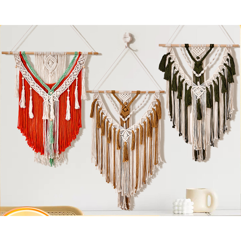 New Style Homestay Hotel Tapestry Handmade Cotton Rope Woven Decorative Simple Home Artistic Wall Hanging Decoration_voghion.com