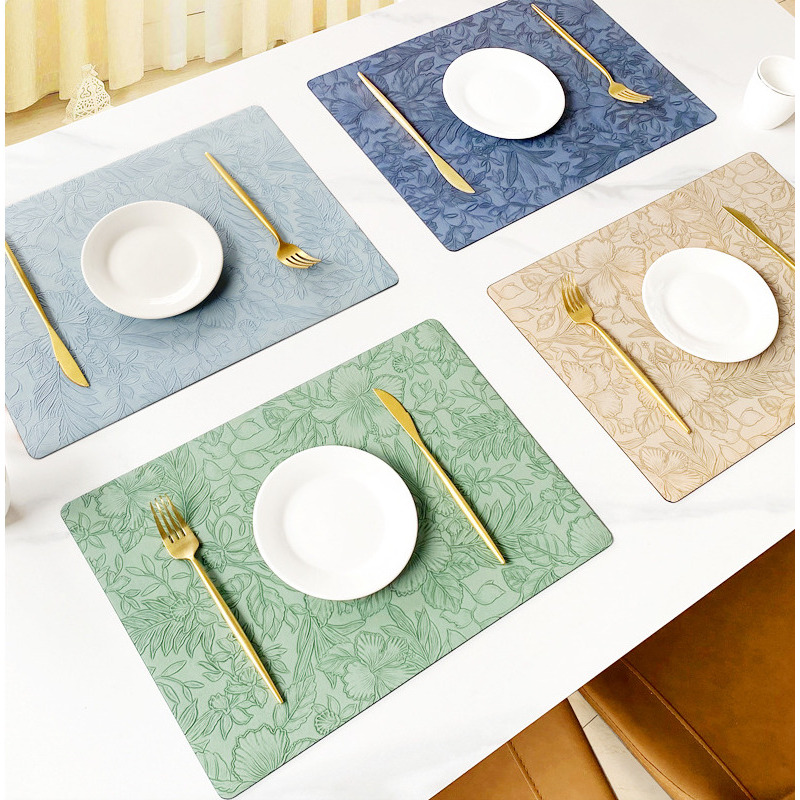 Nordic stijl leren westerse eetkamertafel met twee zijden, vierkant, warmte-isolerend, creatief antislipmat voor in de keuken_voghion.com