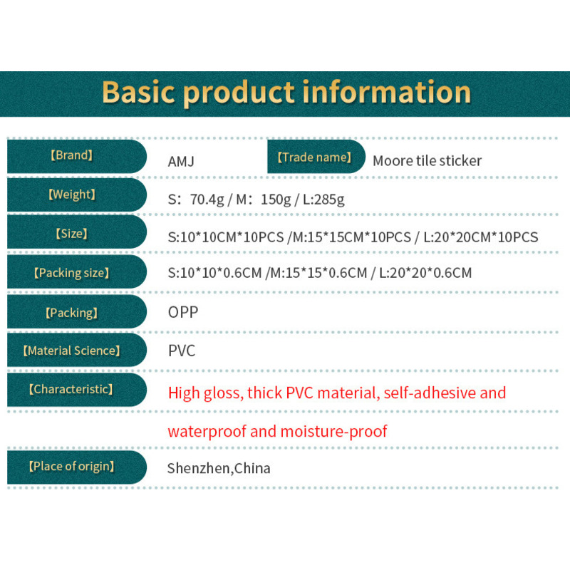 10 Pieces European Style Self-Adhesive Crystal Thickened Tile Stickers Waterproof Oil-Proof Kitchen Wall Decoration_voghion.com