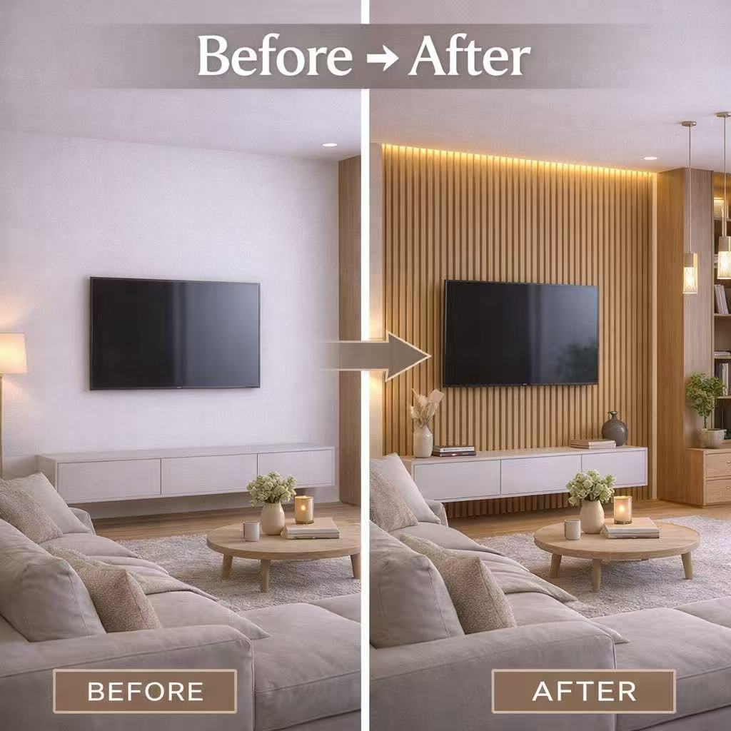 Pannelli murali autoadesivi effetto griglia 3D in legno: trasforma la tua parete in 5 minuti | Non servono attrezzi_voghion.com