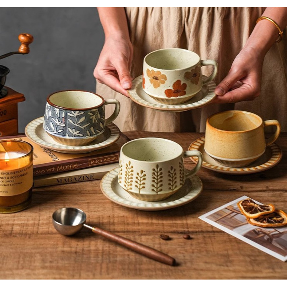 Coarse Pottery Set, Light Luxury High-end Sense, Niche Design Style Ceramic Coffee Cup And Saucer_voghion.com