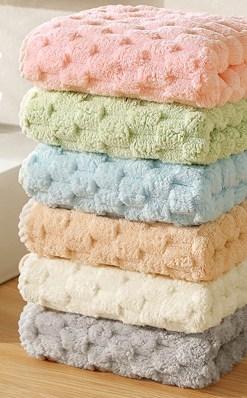 Cloud Coral Fleece Adult Thickened Home Bathing Men And Women Face Cleaning Drying Hair Towel_voghion.com