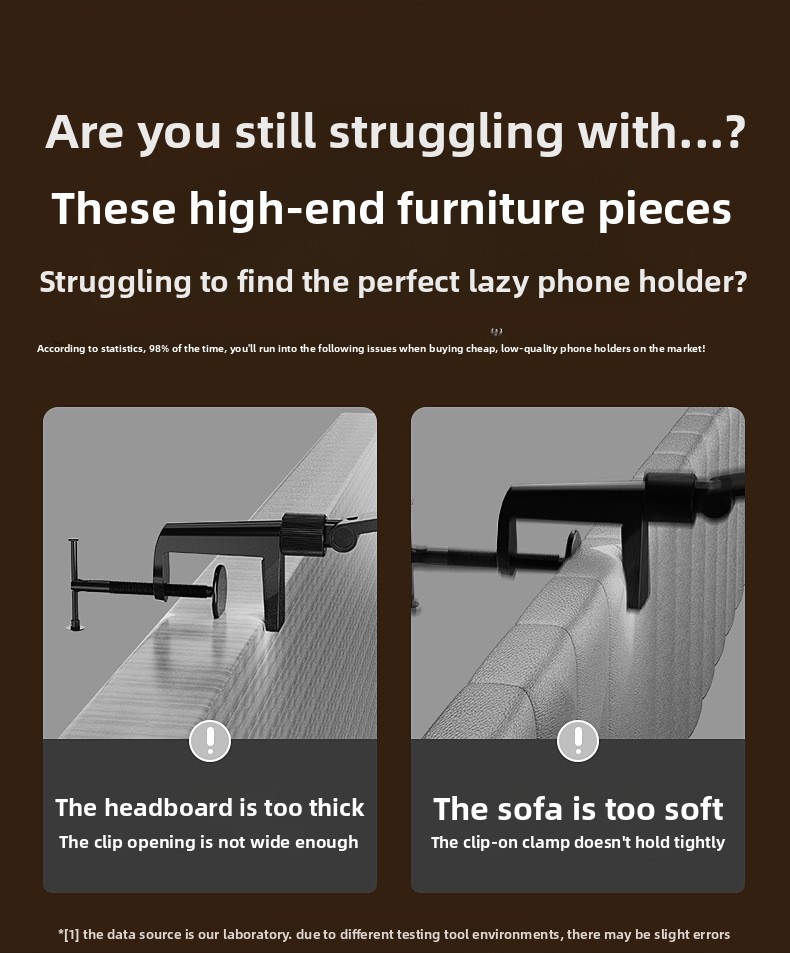 Hidden Bedside Lazy No Clip Phone Tablet Computer Cantilever Overhead TikTok Browsing Bracket_voghion.com