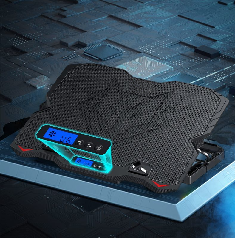 Cooler para laptop de 15,6 polegadas com base de suporte, ventilador para jogos, silencioso e portátil_voghion.com