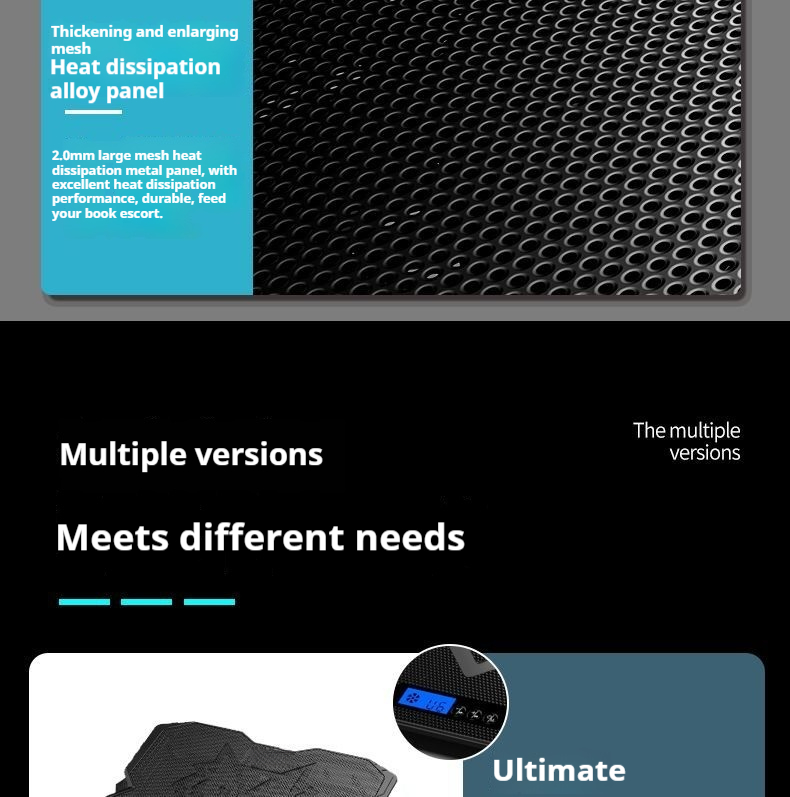 Cooler para laptop de 15,6 polegadas com base de suporte, ventilador para jogos, silencioso e portátil_voghion.com