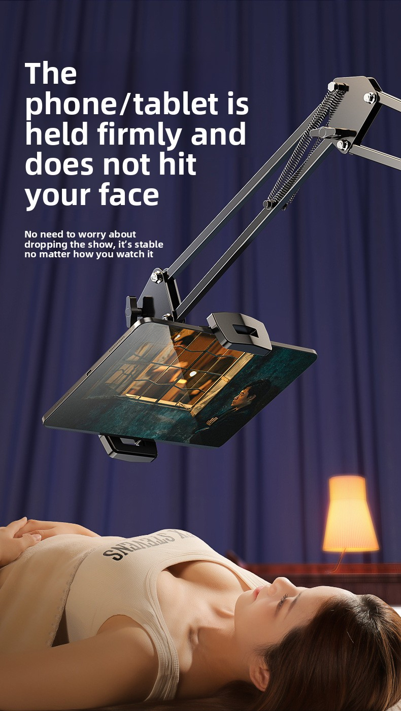 Hidden Bedside Lazy No Clip Phone Tablet Computer Cantilever Overhead TikTok Browsing Bracket_voghion.com