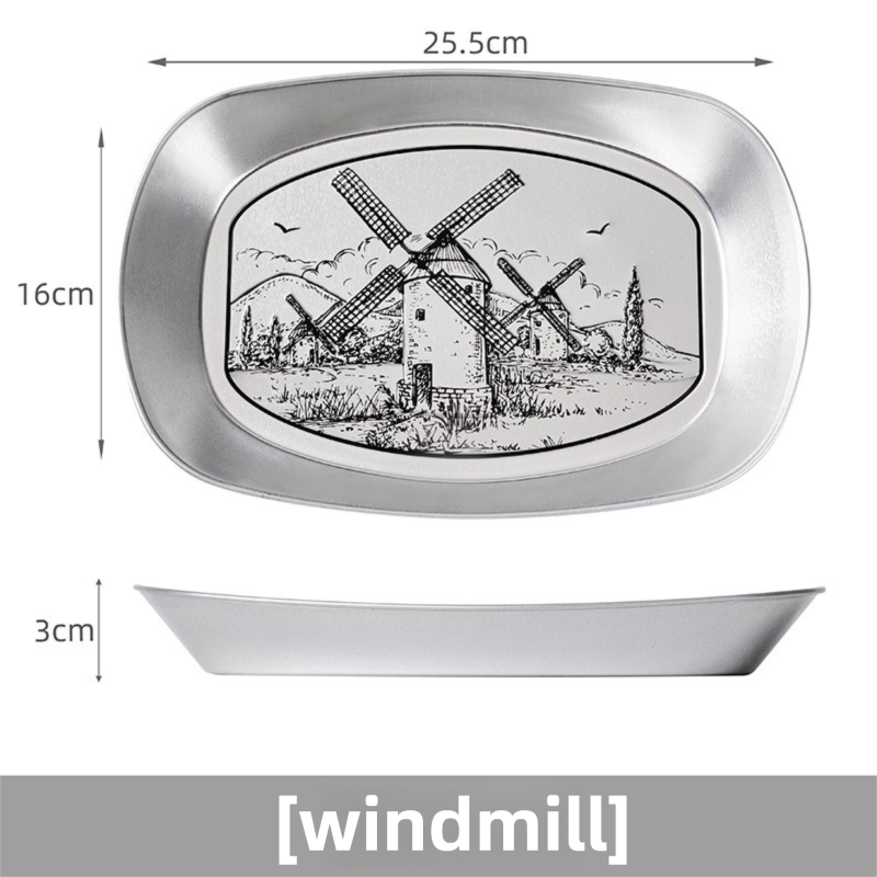 Plato de camping retro de metal para picnic y comidas al aire_voghion.com
