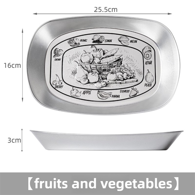 Plato de camping retro de metal para picnic y comidas al aire_voghion.com