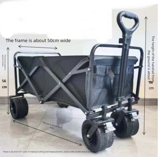 Outdoor Camp Camping Push Foldable Small Cart Stall Table_voghion.com