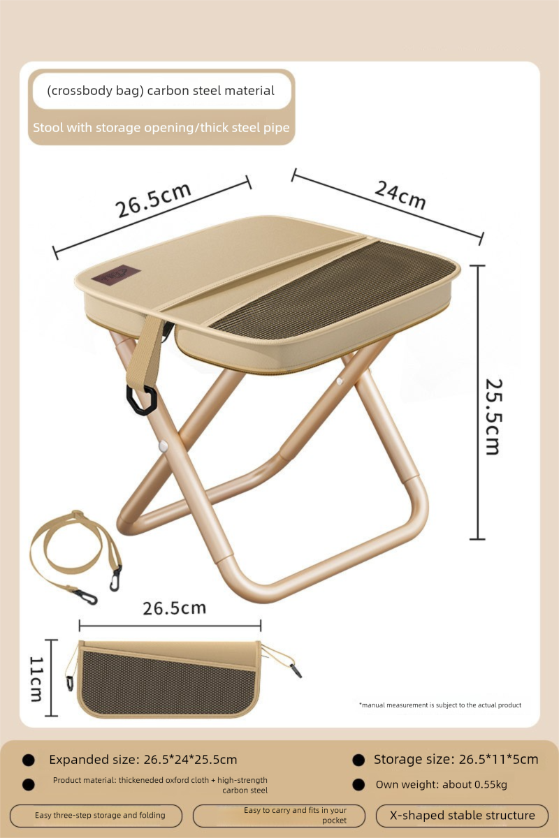 Folding Camping Stool Lightweight Portable Outdoor Seat_voghion.com