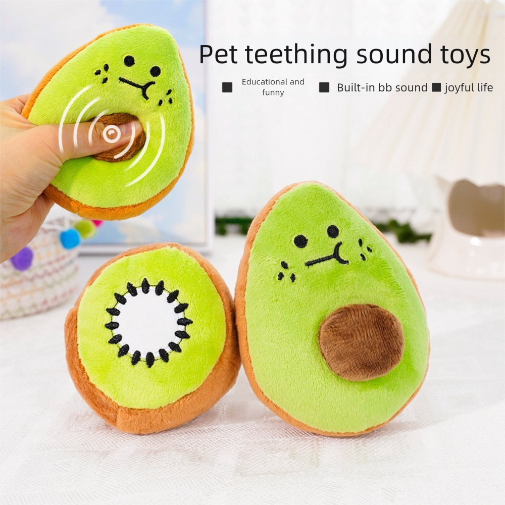 Pliušinis avokadas gergždžiantis žaislas šunims ir katėms_voghion.com