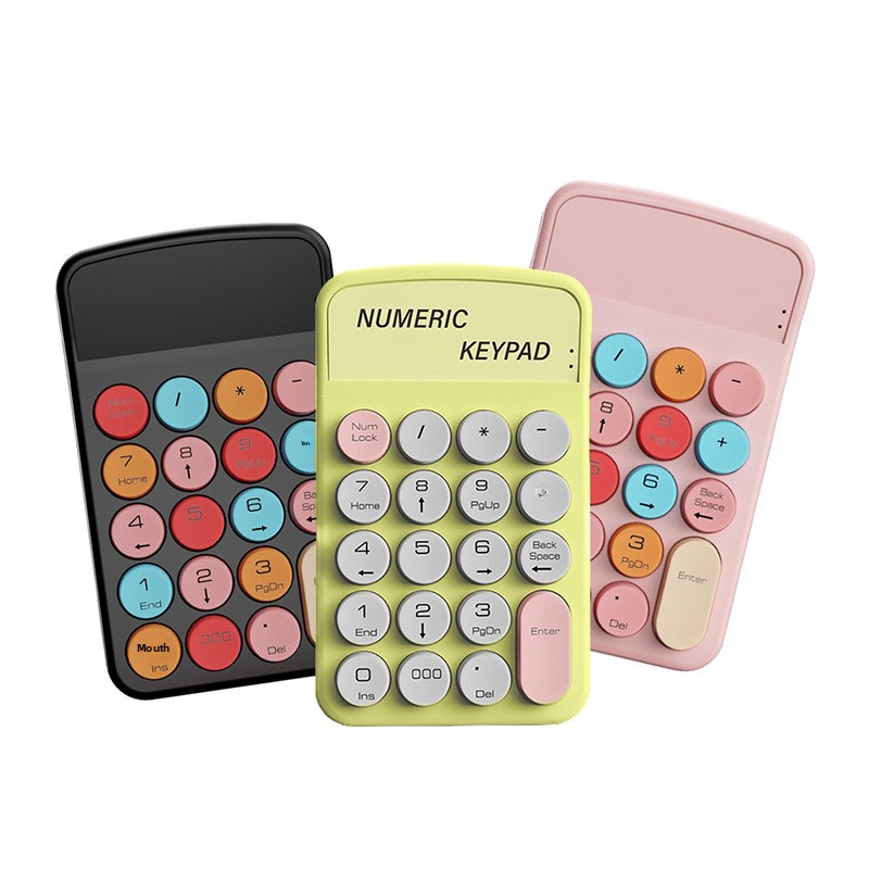 Wireless Bluetooth Dual-Mode Numeric Macaron Color Mini Punk Keyboard_voghion.com