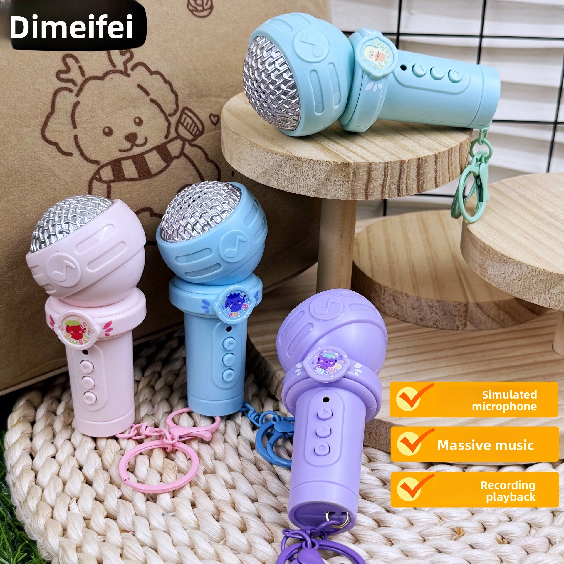 Children's Keychain Multi-Functional Recording Microphone Cute Bag Pendant Exquisite Creative Internet Celebrity Funny_voghion.com