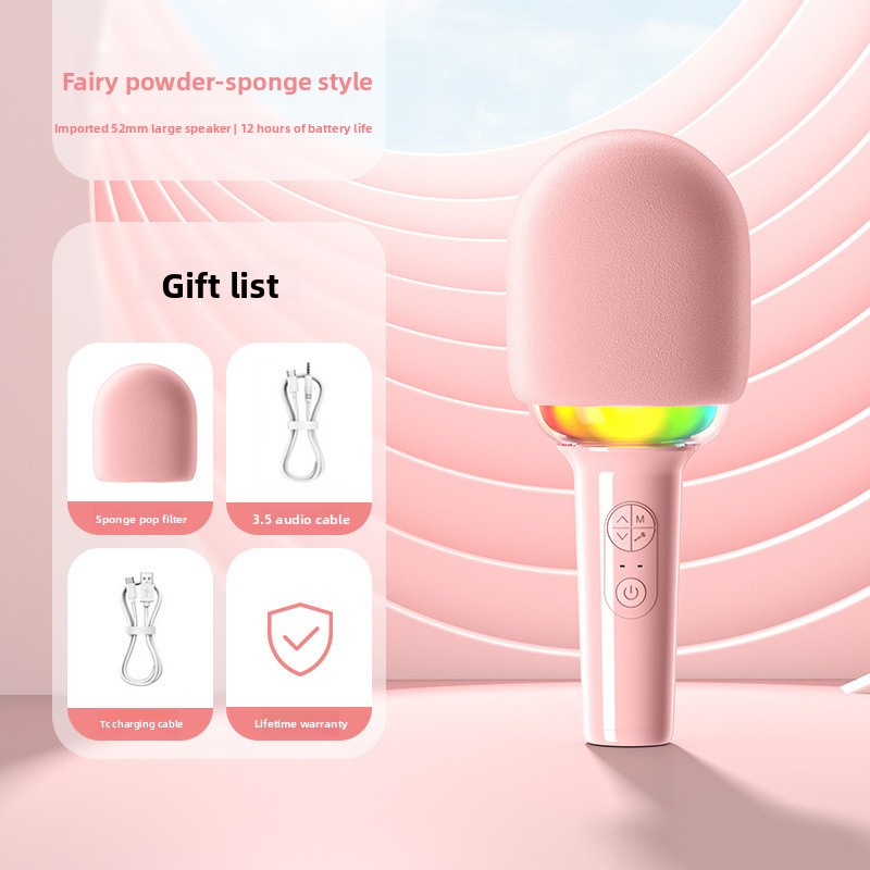 Microphone pour enfants L8, enceinte karaoké sans fil Bluetooth pour téléphones portables et téléviseurs : un best-seller international_voghion.com