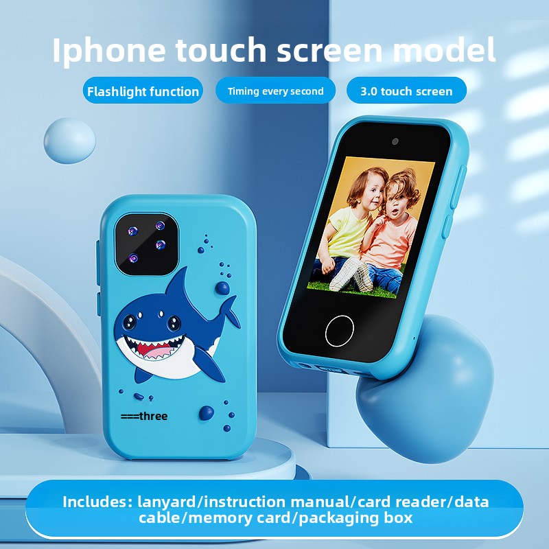 New Children's Smart Touch Unicorn Toy Cross-Mirror Mini Cartoon Digital Phone 2.8inch HD_voghion.com