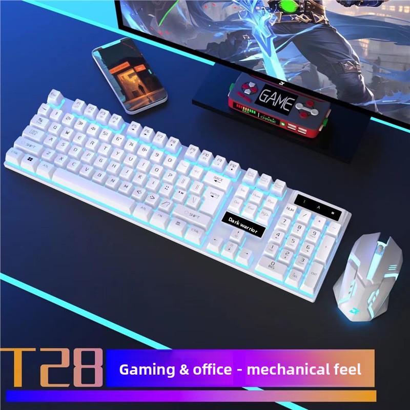 Mechanical Feel Keyboard Mouse Set For Gaming, Desktop Laptops, Wired Office Computers, And Home Use With USB_voghion.com