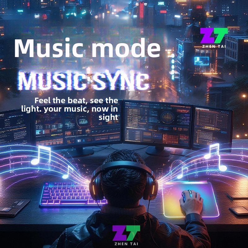 Tappetino per mouse luminoso da gioco per computer con retroilluminazione RGB colorato USB ZT Flame Chasing Light Professional Edition_voghion.com