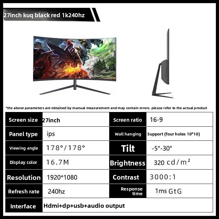 Moniteur gaming incurvé 4k ips écran pc haute définition_voghion.com