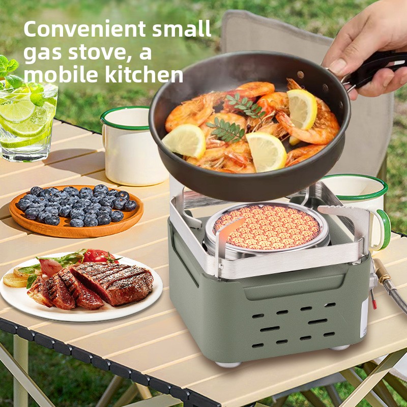 Cross-Border Cassette Tea BBQ Kettle Camping Cookware Portable Mini Gas Stove High Heat_voghion.com