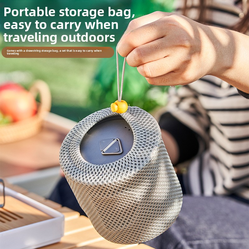 Tazza pieghevole in titanio per esterni, monostrato, portatile, da campeggio, leggera, ideale per il tè all'aperto._voghion.com