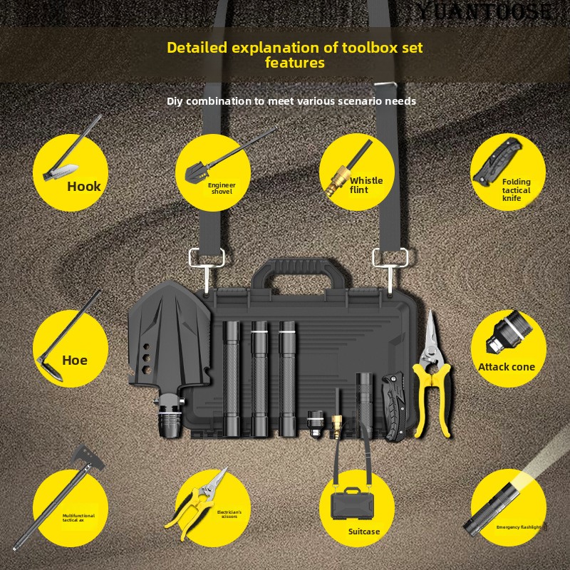 Pala de camping multifuncional y set de hacha de supervivencia_voghion.com