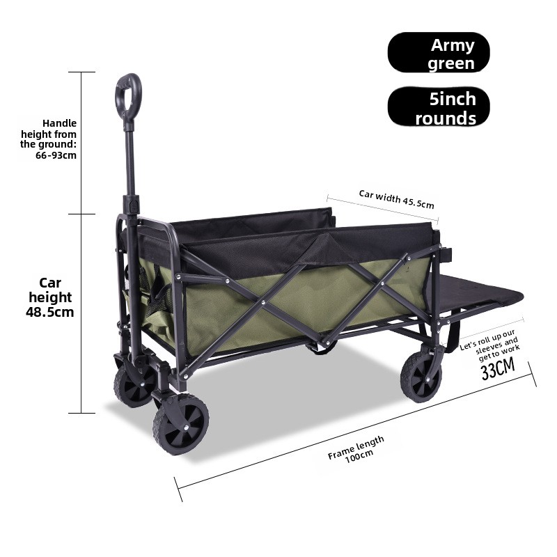 Portable Foldable Camping Cart Large Capacity Outdoor Trolley_voghion.com