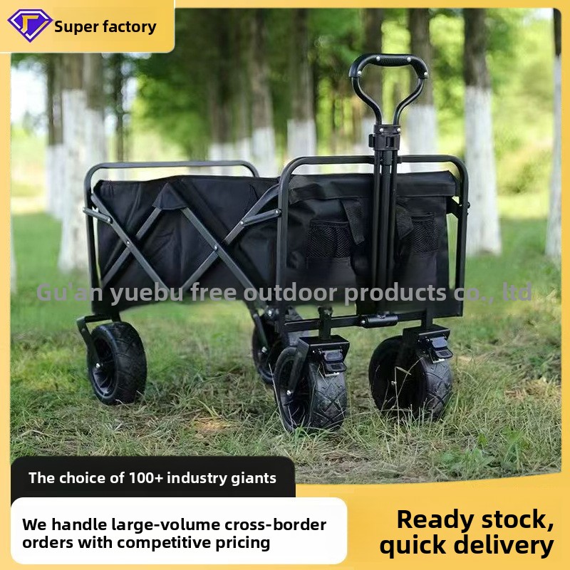 Outdoor Stall Picnic Trolley, Delivery Cart, Foldable Camping Cart_voghion.com