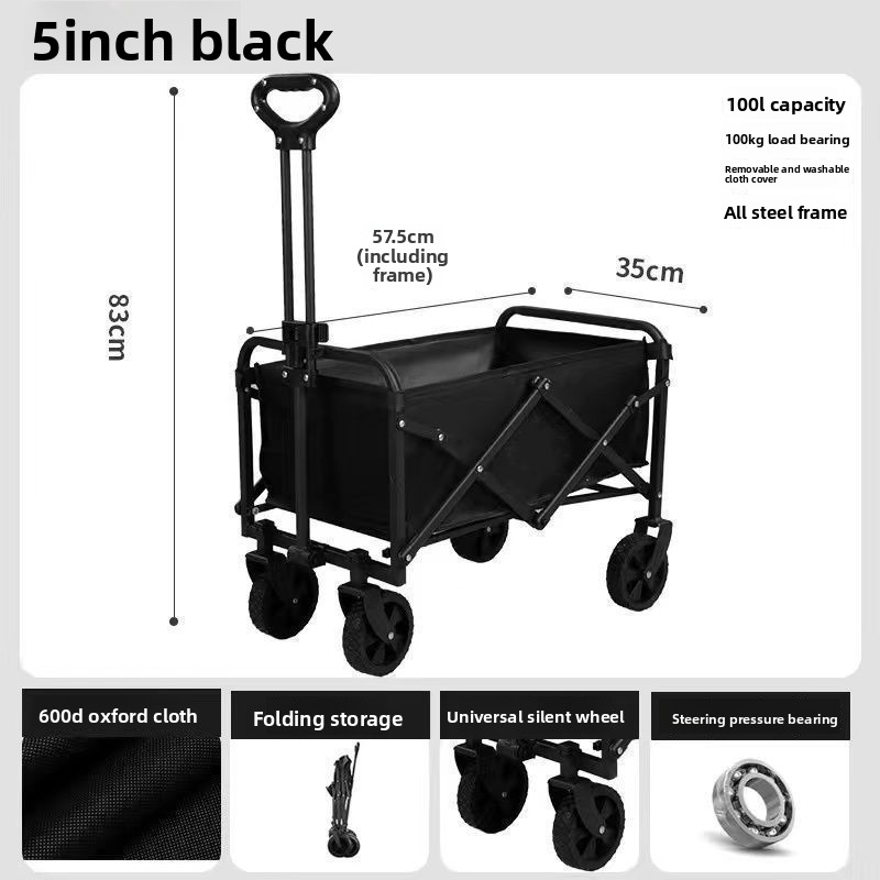 Rimorchio da campeggio regolabile, pieghevole, per esterni, carrello da campeggio, bancarella da picnic, piccolo carrello_voghion.com