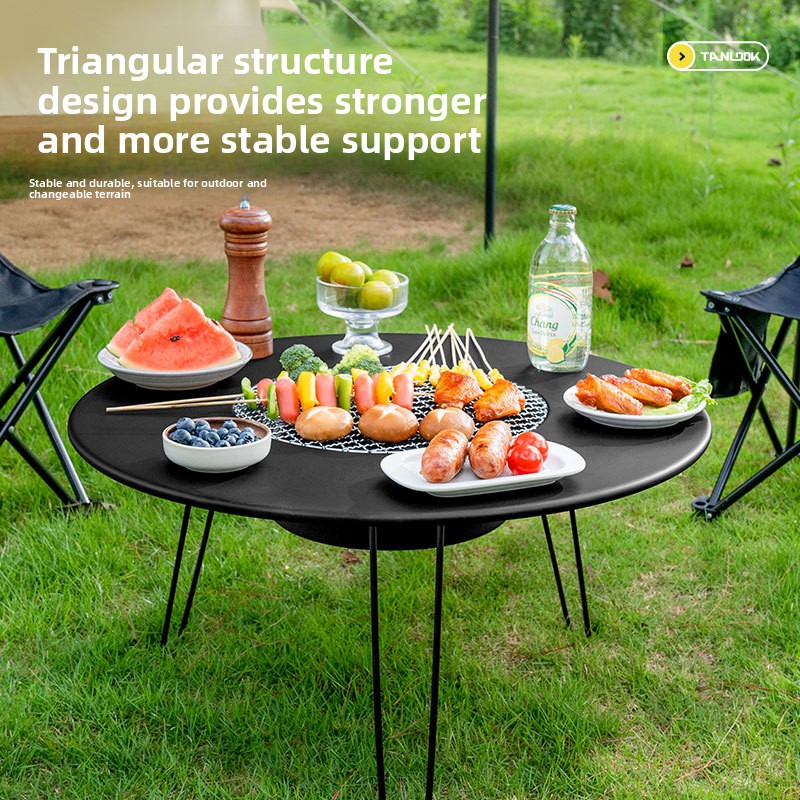 Yiduo Outdoor Camping Picnic Tea Set Portable Foldable BBQ Stove Heating Charcoal Grill_voghion.com