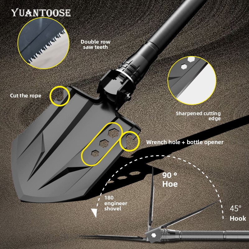 Pala de camping multifuncional y set de hacha de supervivencia_voghion.com