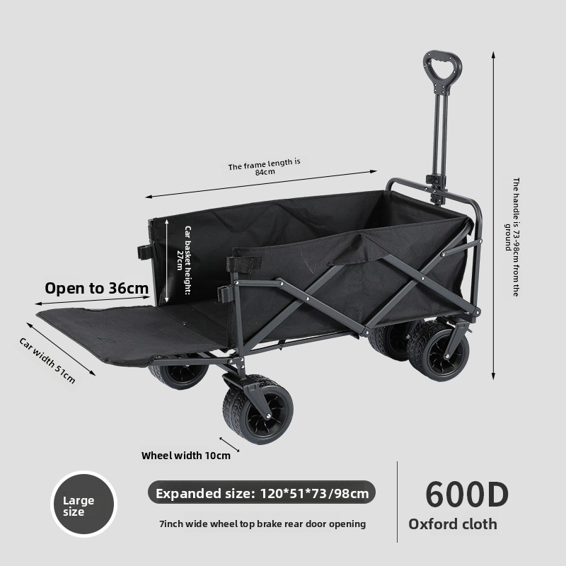 Portable Foldable Camping Cart Large Capacity Outdoor Trolley_voghion.com