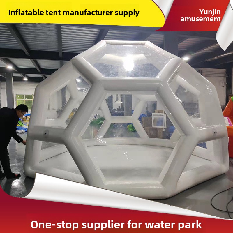 Aufblasbare, beliebte Campingunterkunft, Zelt für den Außenbereich an Land, mobiles transparentes Sternenhimmel-Bubble-Haus_voghion.com