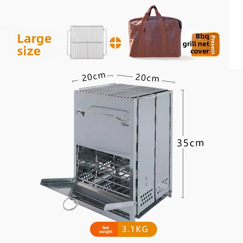 Draagbare camping houtskool bbq grill van rvs_voghion.com