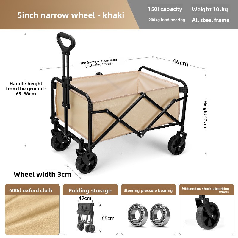 Fällbar utomhus campingvagn med bord för picknick_voghion.com