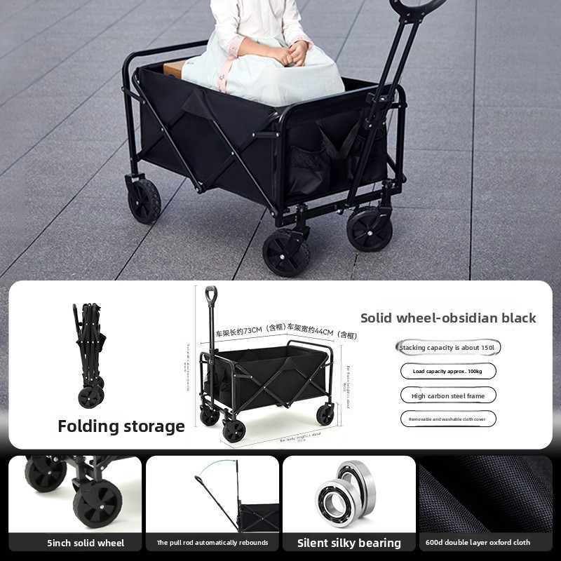 Hopfällbar campingvagn för utomhusstånd och picknick_voghion.com