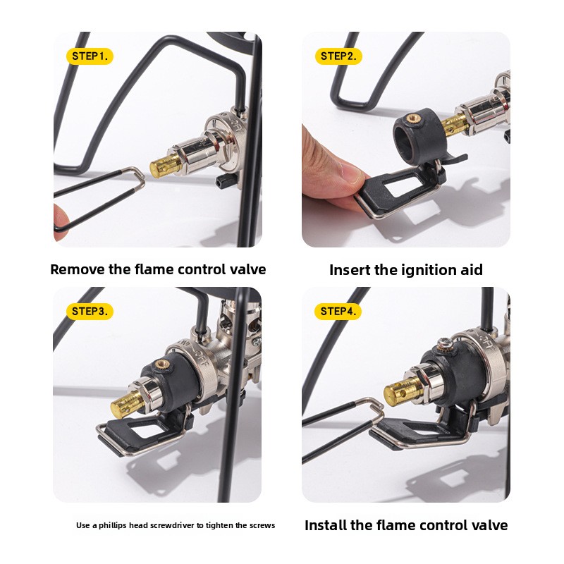 Arzător de camping pe gaz rezistent la vânt putere reglabilă_voghion.com